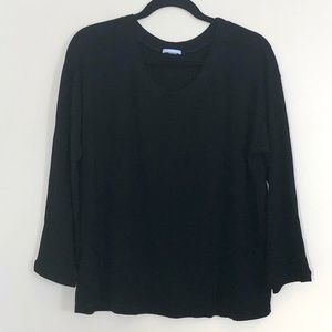 Eberjey Sweater Weather Long Sleeve Black Sweater